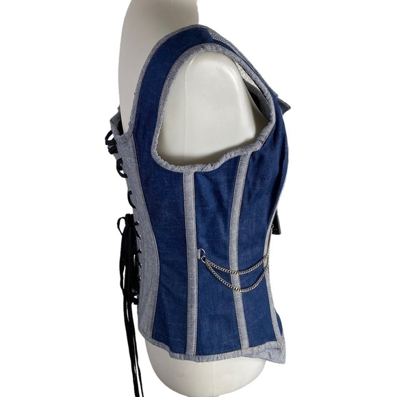 Corset Story Double Denim Waistcoat Corset SZ 30'' NWT NEW - Picture 9 of 10